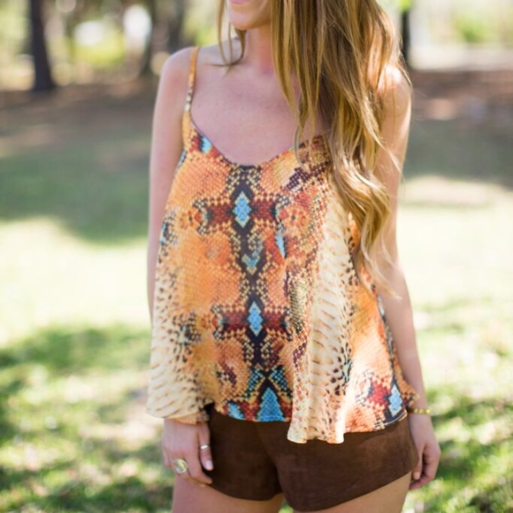 Judith March snake print suede romper